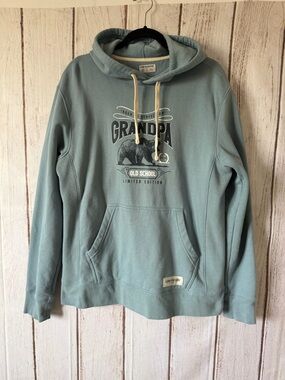 Life is Good Aged to Perfection Grandpa Bear Graphic Hoodie Size M